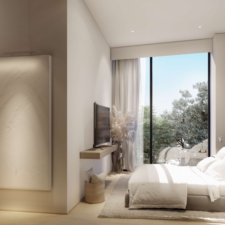 Basalto Narvarte bedroom with outward facing window